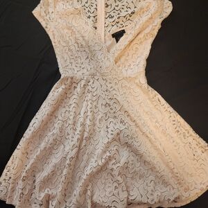 B Darlin Ivory Lace Mini Dress